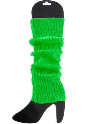Bright Green 1980s Knitted Leg Warmers Costume Accessory