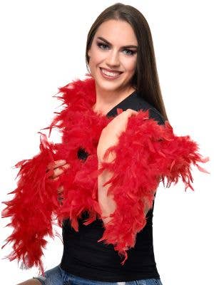 Long Red Feather Boa Costume Accessory