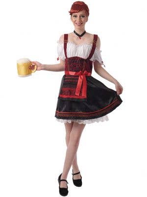 Womens Red and Black Beer Wench Oktoberfest Costume