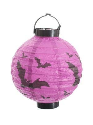 Mini Light Up Purple and Black Bat Halloween Decoration Paper Lantern Main Image