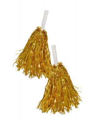 Yellow Gold Metallic Tinsel Pom poms Costume Accessory Main Image