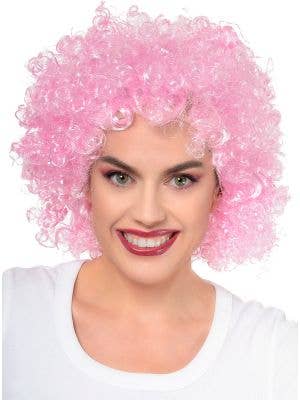 Adults Curly Light Pink Afro Costume Wig