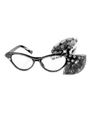 Black and Silver 1950's Glasses Costume Accessory