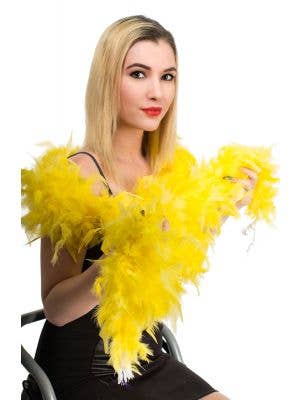 Vibrant Yellow Feather Boa Costume Accessory