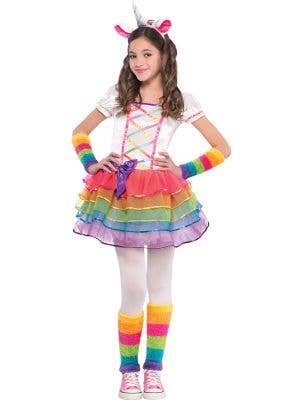 Image of Magical Rainbow Unicorn Toddler Girls Costume