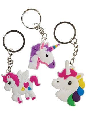 Image of Unicorn Keyrings 3 Pack Party Favours