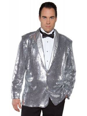 Men's Silver Sequined Cabaret Costume Jacket Image