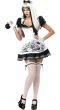 Womens Dark Alice Black And White Spooky Fancy Dress Halloween Costume Front