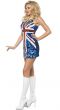 Sequinned Union Jack Women's Rule Britannia Costume Mini Dress - Side Image
