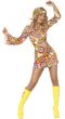 Women's Retro Short 60s Dress Hippie 60's Costume Dress - Front View