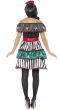 Women's Black And White Day Of The Dead Halloween Fancy Dress Costume Back View Image