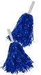 Electric Blue Iridescent Metallic Cheer Leader Pom Poms With White Handle Pack Of 2 Alt Image 