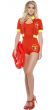 Women's Red Baywatch Babe Fancy Dress Costume Front View
