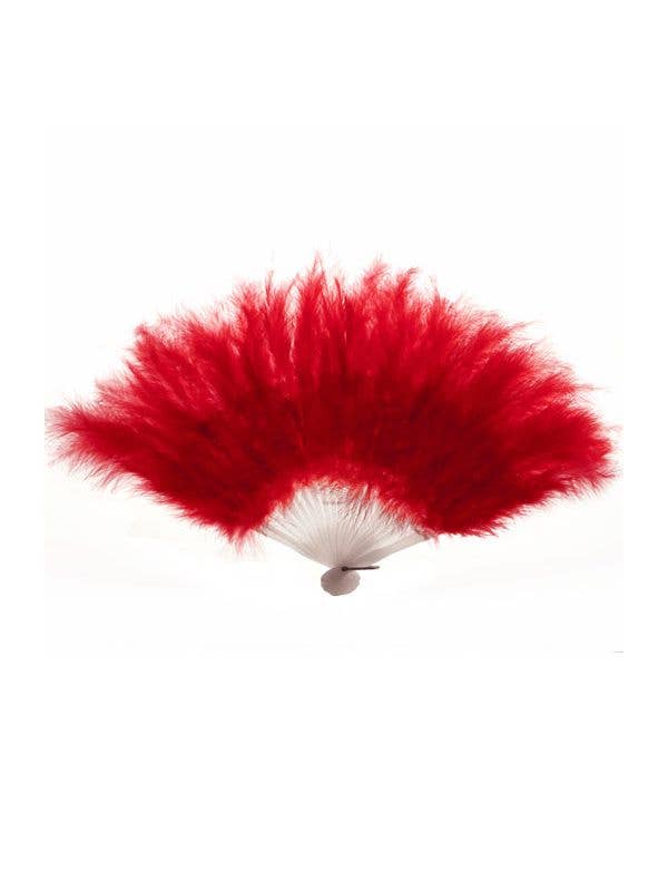 Hand Held Red Feather Costume Fan