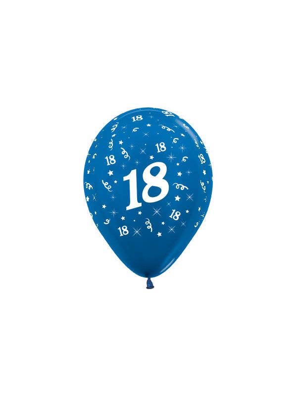 Image of 18th Birthday Metallic Blue 25 Pack Balloons