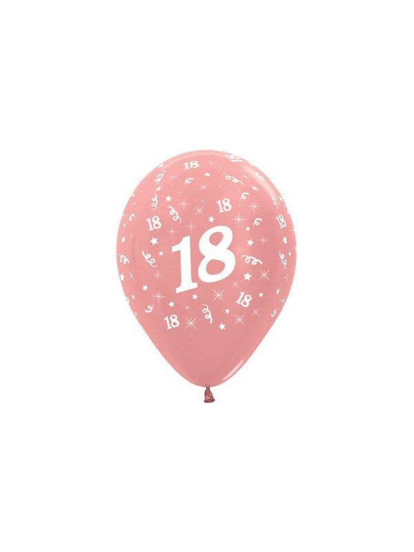 Image of 18th Birthday Metallic Rose Gold 25 Pack Balloons