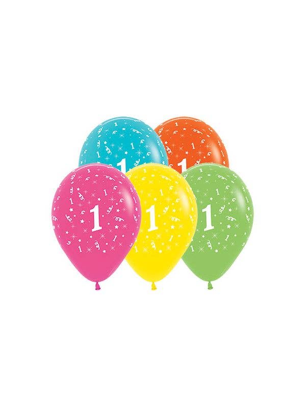 Image of 1st Birthday Tropical Colours 25 Pack Party Balloons