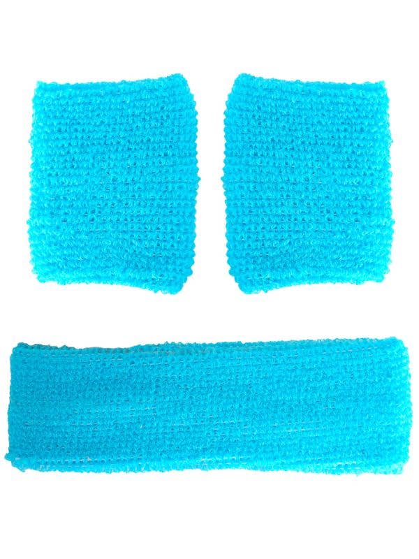 Image of Light Blue Wrist and Head Sweatbands Set