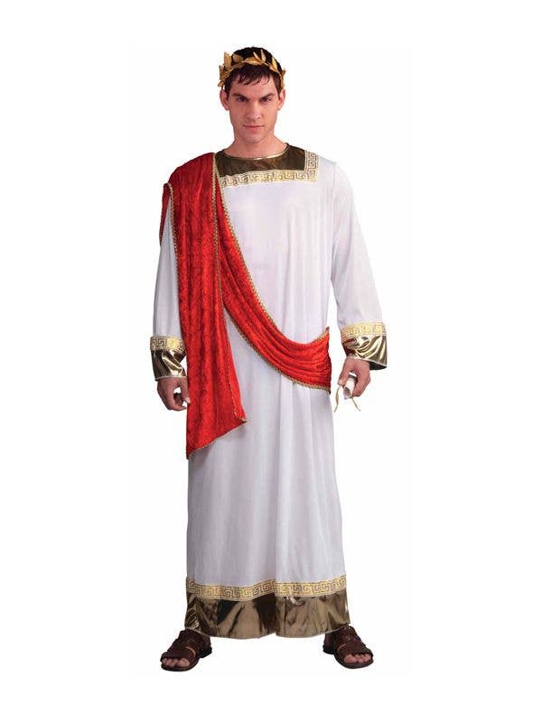 White and Red Roman Emperor Men's Julius Caesar Costume - Main Image