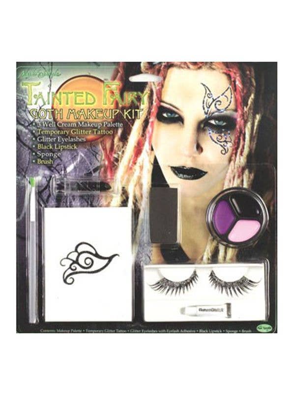 Gothic Tainted Fairy Costume Makeup Kit with Glitter Eyelashes