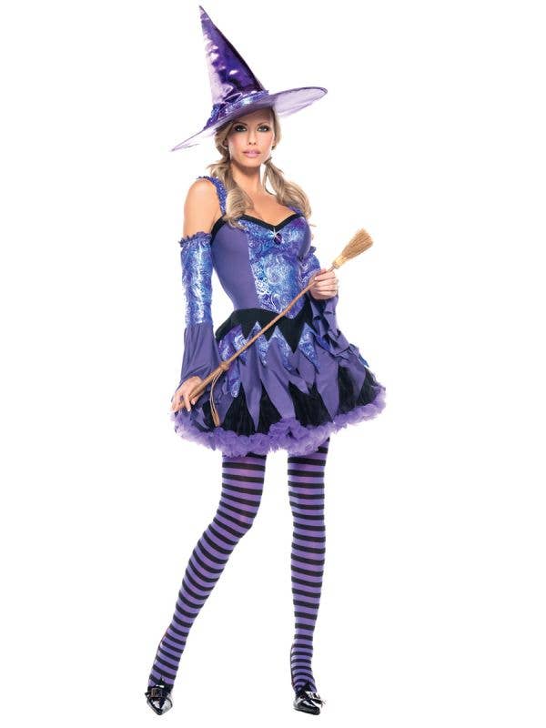 Womens Deluxe Purple Witch Halloween Costume