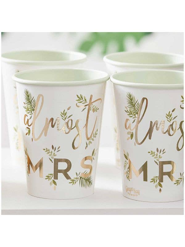 Image Of Botanical Bride 8 Pack Almost Mrs Paper Cups