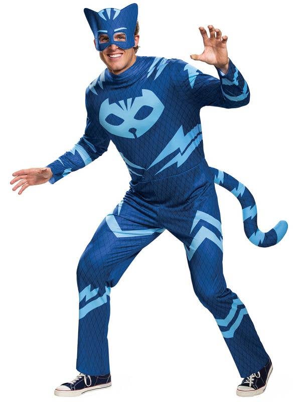 Image of PJ Masks Men's Licensed Blue Catboy Costume - Front View