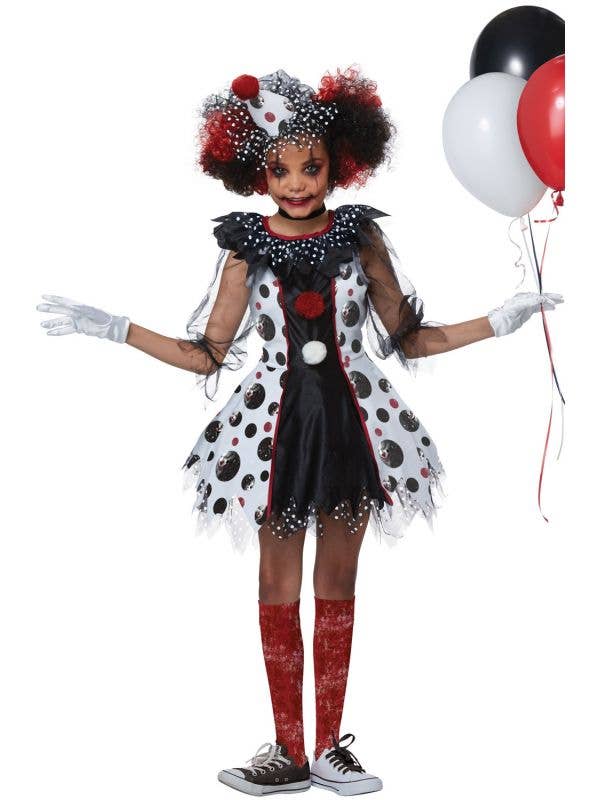 Girls Polka Dots Scary Clown Costume | KID'S HALLOWEEN COSTUMES