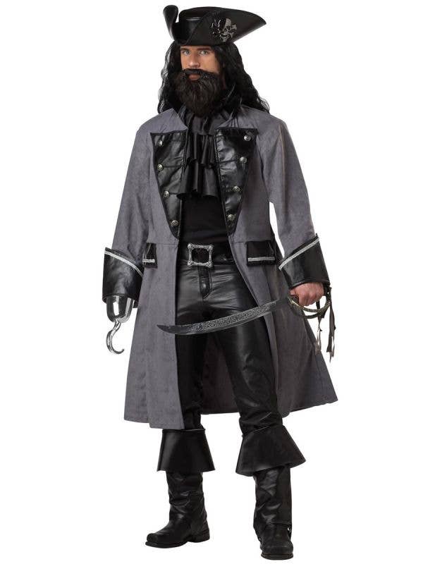 Deluxe Men's Blackbeard the Pirate Fancy Dress Costume Main Image