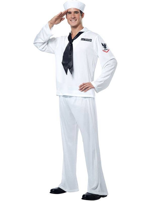 White Navy Marine Sailor Men's Uniform Costume - Main Image