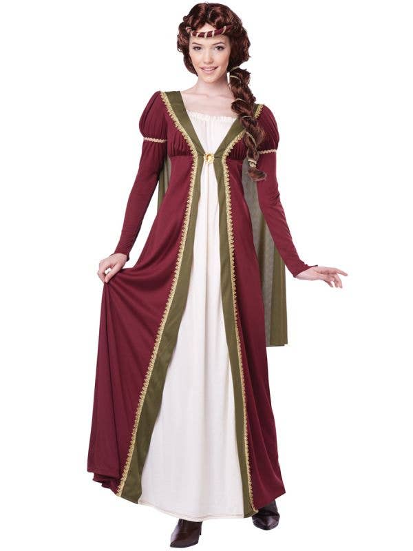 Womens Medieval Maiden Fancy Dress Costume - Main Image