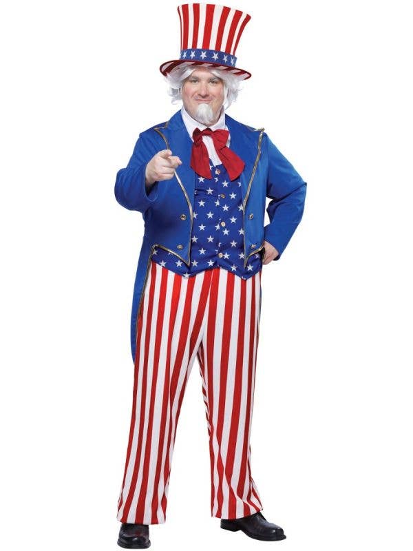 Uncle Sam Plus Size Mens Fancy Dress Costume - Main Image