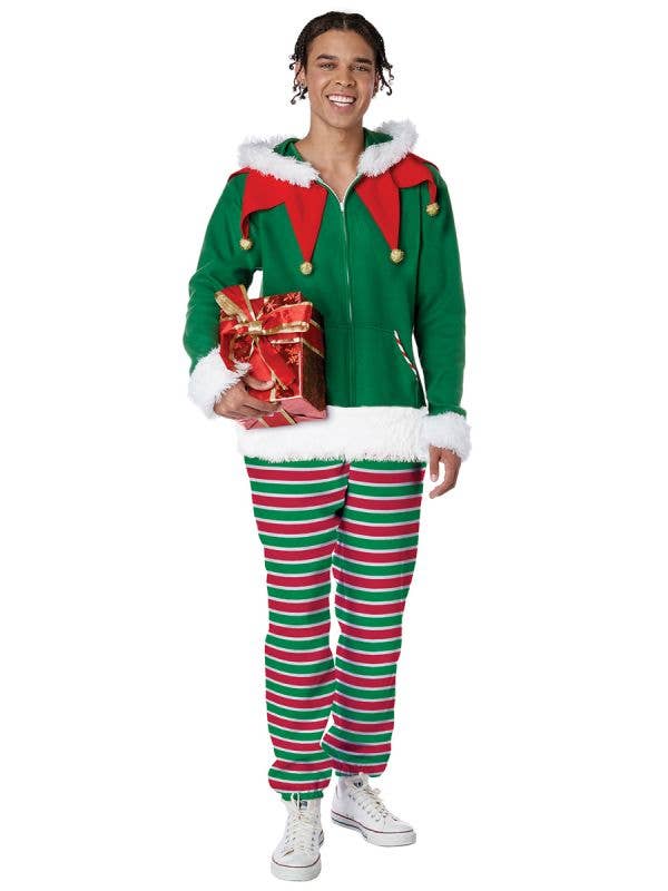 Image of Festive Workshop Elf Men's Christmas Costume - Front Image