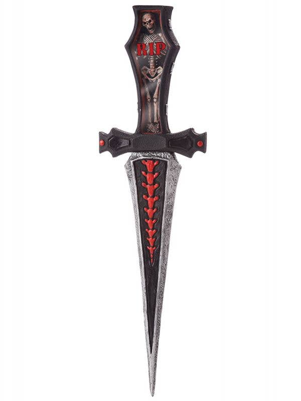 39cm Deluxe PVC Costume Weapon Dagger with Silver Blade and Red Details