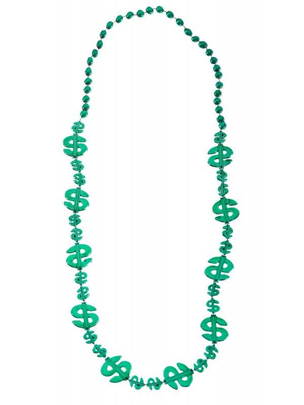 Image of Dollar Sign Green Beaded Necklace Costume Accessory