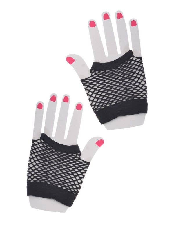 Image of Eighties Party Black Fishnet Gloves
