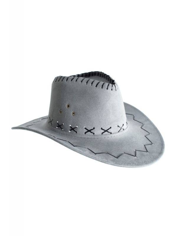 Cowboy Faux Suede Grey Unisex Costume Accessory Hat Main Image
