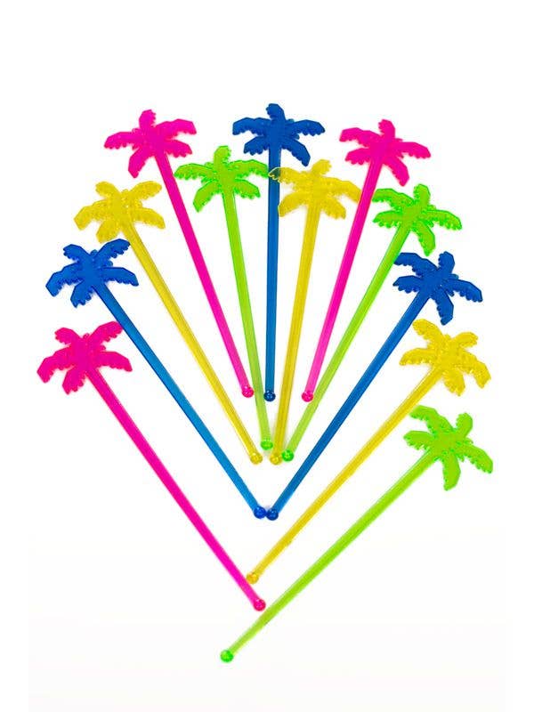 12 Pack Hawaiian Themed Palm Tree Swizzle Sticks
