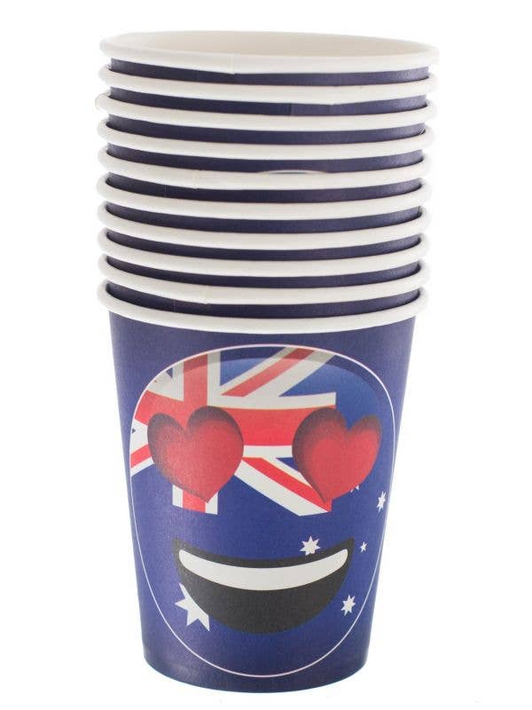 Australia Day Heart Eye Emoji 10 Pack Party Cups  Australia Day Merchandise - Main Image