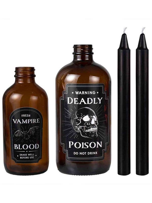 Image of Deadly Soiree Poison Bottles and Candles Halloween Decorations - Main Image