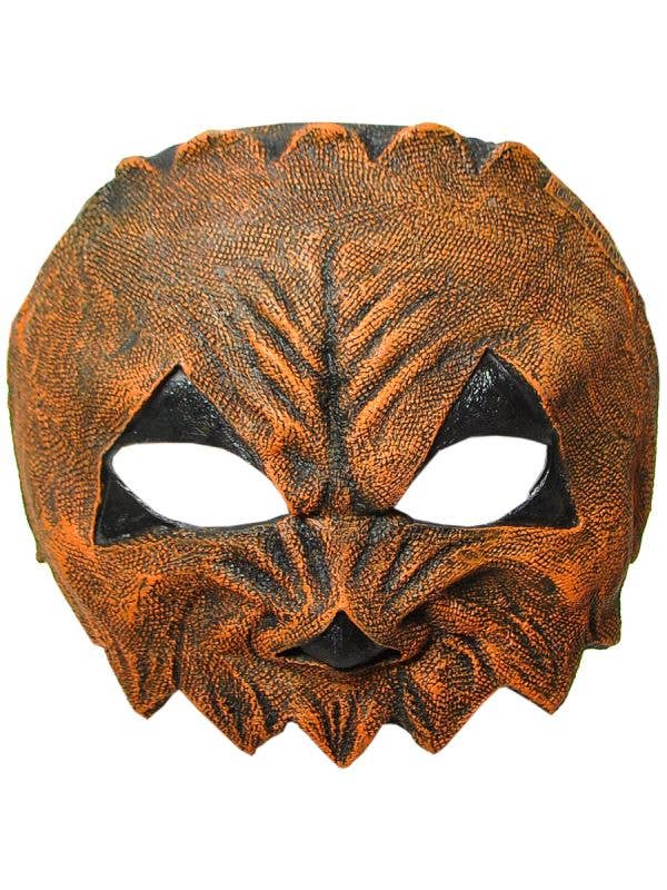 Image of Evil Pumpkin Half Face Latex Halloween Mask