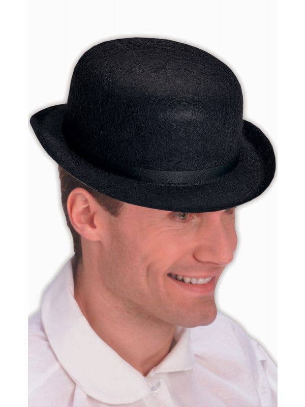 Men's Black Derby Day Bowler Hat Costume Accessory Main Image
