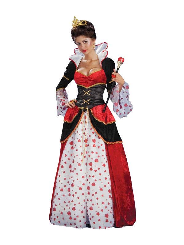Queen Of Hearts Women's Storybook Fancy Dress Costume Front View