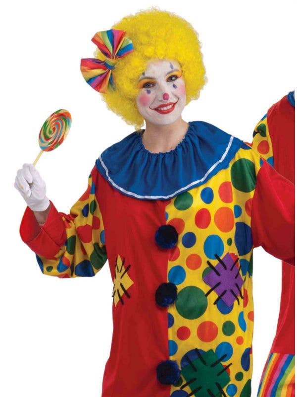 Red Colourful Clown Adults Costume Jumpsuit | Clown Costume for Adults