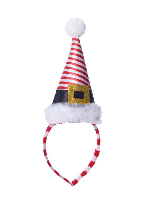 Mini Red and White Candy Cane Striped Christmas Hat Costume Headband