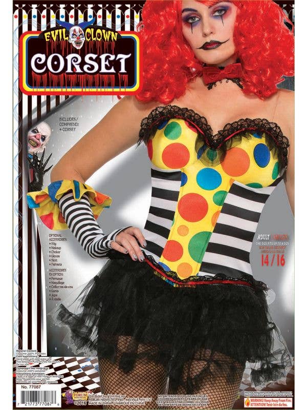 Women's Evil Clown Costume Corset | Evil Clown Halloween Corset