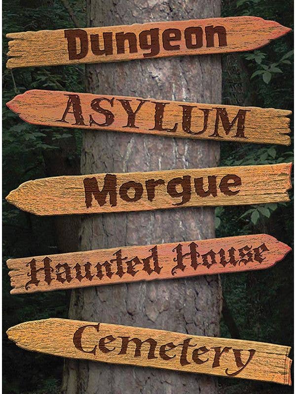 Haunted House Wooden Look Signs | Halloween Decoration