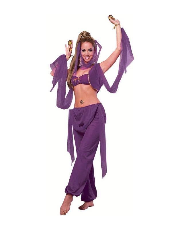 Womens Purple Desert Prince Sexy Fancy Dress Costume - Main Image
