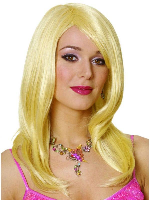 Light blonde women's costume wig main image