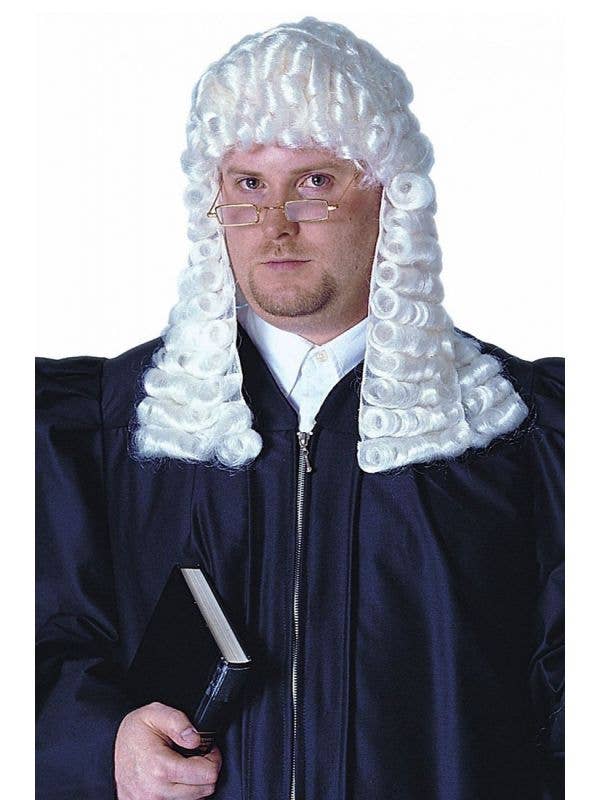White Judge Wig Costume Accessory
